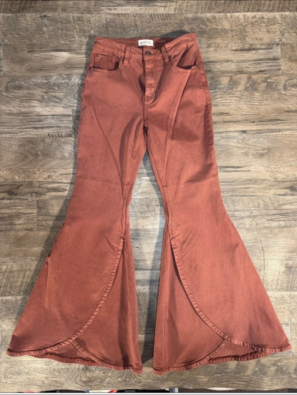 Shyanne Brick Red/Terracotta Tulip Flare Jeans